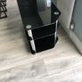 Black Glass & Chrome TV Stand Image 2