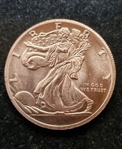 Copper 1 avdp oz Liberty Round