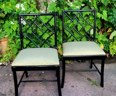 Mid-century pair of chinese chippendale chairs