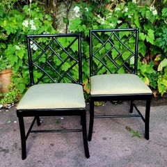 Mid-century pair of chinese chippendale chairs