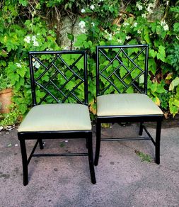 Mid-century pair of chinese chippendale chairs