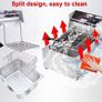 Half price RRP 240 euro 12L Commercial Dual Tank Deep Fryer - 2500W Electric Deep Fryers With Baskets And Lids, Stainless Steel Electric Countertop Fryer For Turkey French Fries Home Kitchen Restaurant Image 9