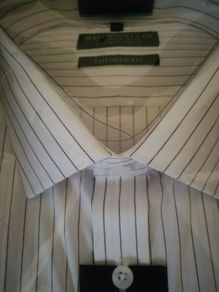 Hammond & Co. by Patrick Grant Fine Stripe Tailored Fit Shirt New With Tags Wine & White 19" Collar Fits up to 54" Chest Payment by Paypal or Revolut