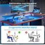 Gaming Desk with LED Lights & Power Outlets, Reversible Image 5