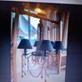 Vintage 6 Arm Quality Chandelier With Amber and Black Drops Image 5