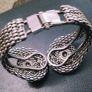 Silver tone textured hinged cuff bracelet Image 3