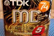TDK Minidisc Yellow 74 Minutes, 5 pak, new, unopened.