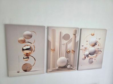 3 canvas framed 46x66cm each size