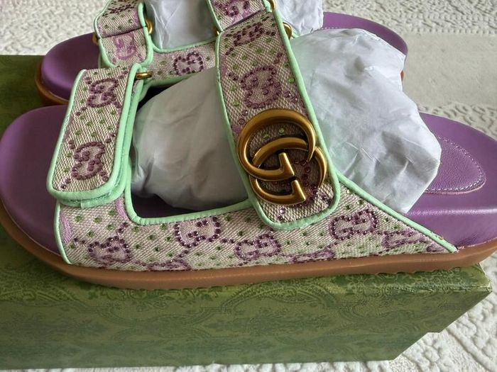 Gucci GG Crystal Canvas Sandals