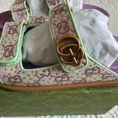 Gucci GG Crystal Canvas Sandals