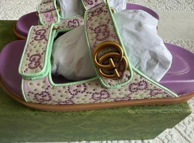 Gucci GG Crystal Canvas Sandals