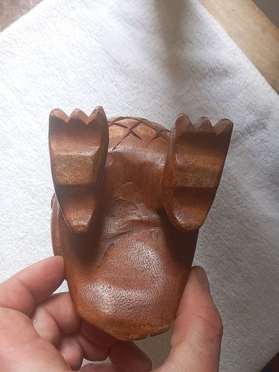 Hardwood carved Tawny owls
