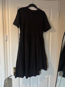 COS asymmetrical black tshirt dress size S