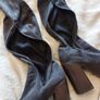 Knee High Grey Suede Boots Image 3