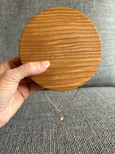 Natural Oak hand carved wall hook with grooves