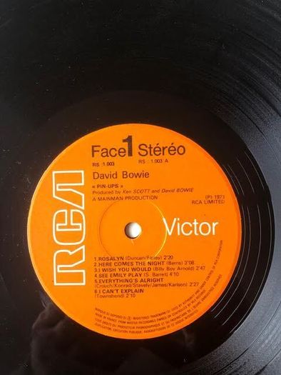David Bowie Pin Ups French Pressing Vinyl Album