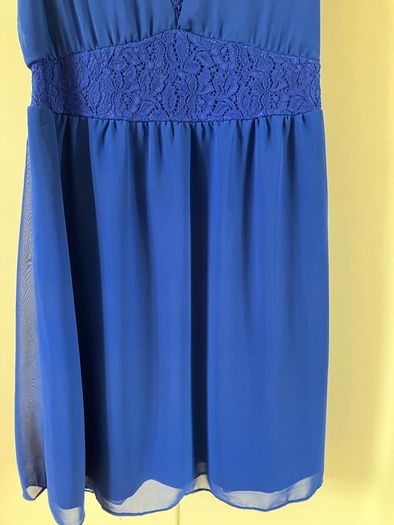 Royal blue chiffon dress UK 8