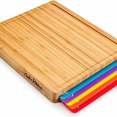 Bamboo Chopping Board Set - Wooden Kitchen Cutting Boards - Brand New