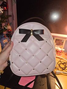 Super cute mini pink bag, bag pack, with bow