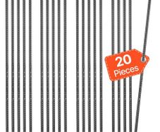 Rebar Stakes, 609,6 mm / 24-Inch, Heavy-Duty 0.47 in Diameter, Straight Galvanized Steel Ground Anchors with Chisel Point End & Rust-Resistant Coating, for Gardening Support, Fence, Camping Tents (20-Pack)