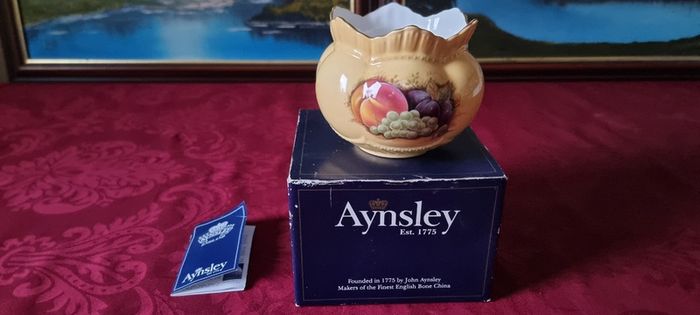 New In Box Aynsley Orchard Gold Bone China Windsor Rose Bowl Made in England