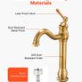 Single Handle Sink Faucet, Solid Brass Single Handle Kitchen Faucet, 1 or 3 Hole Kitchen Faucets with Push-Button Drain Image 4
