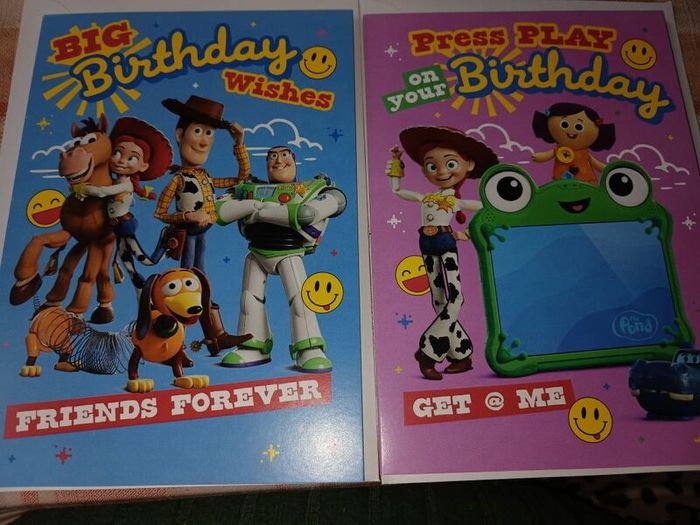 2 x Toy story birthday cards
