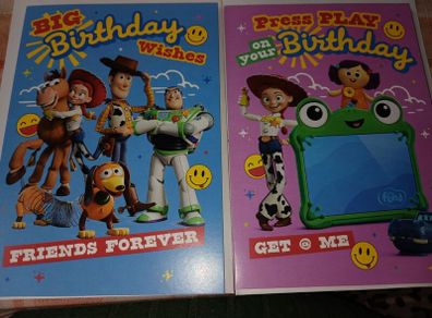 2 x Toy story birthday cards