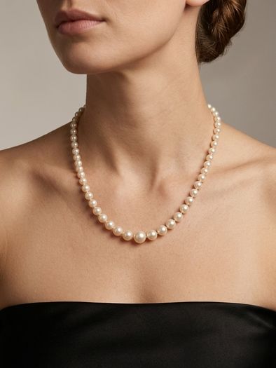 9k Gold Freshwater Graduating Pearl Necklace