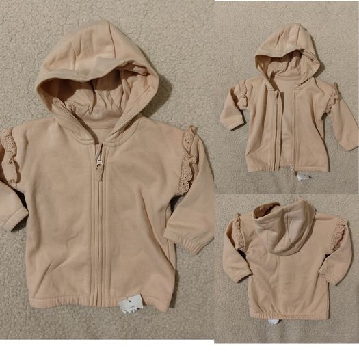 Zip Up fleece lined Hoodie Top, New