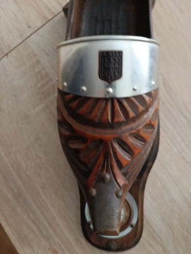 Vintage Hand-Carved Wooden Clog Wall Barometer