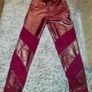 PINK Victoria's Secret Ultimate Leggings Size S Maroon Shimmery Mesh Panels Image 2