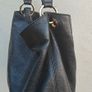 Beautiful Italian Luisa Spagnoli Black Leather Shoulder Bucket Bag Image 2