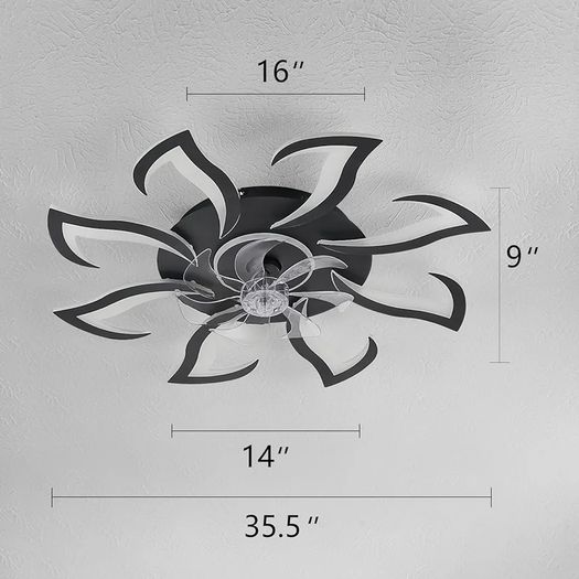 Ceiling Fan with Light and Remote Control, Dimmable Bedroom Fan, 6-Speed Settings, Suitable for Bedrooms, Living Rooms, and Kitchens - White