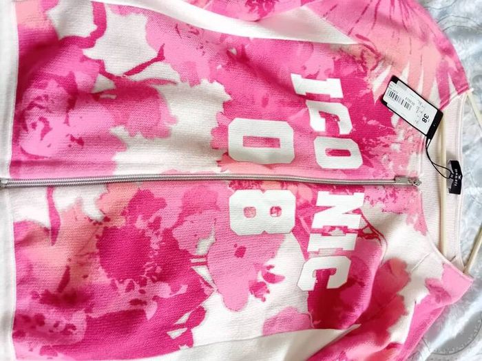 Monari - Knit Bomber Jacket - Pink - 100% Cotton - Fits UK 14 - BNWT RRP 188