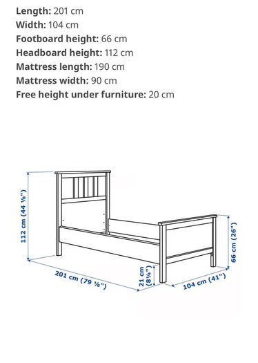 IKEA Hemnes single bed in white.