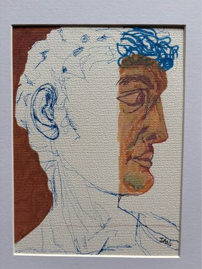 Original Art Original Drawing 'Part Roman' Irish Art abstract painting