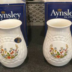 Pair of Aynsley "Cottage Garden" spill vases