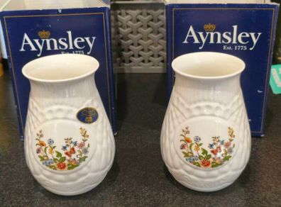 Pair of Aynsley "Cottage Garden" spill vases