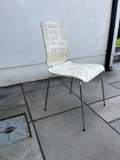 Upcycled Sheet Music Decoupage Chair