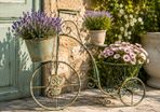 Vintage Bicycle Planter  Retro Iron Garden Ornament with Flower Pot Holders Planting Bike
