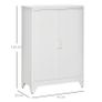 3-tier office cabinet metal storage cabinet 2 doors adjustable shelves 75 x 33 x 110 cm white Image 3