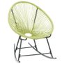 Outdoor Rocking Moon Chair Poly Rattan Green Image 4