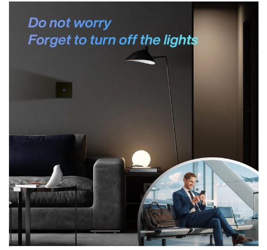 BSEED Smart Light Switch, 1 Gang 1 Way WiFi Touch Switch, Work with Alexa/Google Home, Voice/App Control Sharing Glass Touch Switches(Neutral Wire Required)