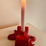 Klevering red bow candle holder sculptural ceramic ribbon design Brand New Image 2