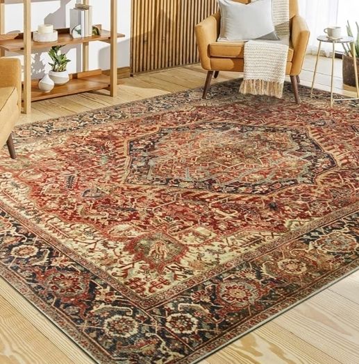 Rugs for Bedroom Living Room 120x170 cm - Traditional Area Rugs Modern Majestic Cashmere Style - Soft Short Pile Vintage Rug - Carpet for Dining Room Easy To Clean