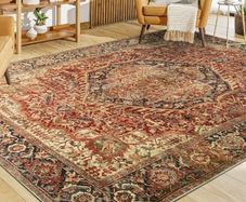 Rugs for Bedroom Living Room 120x170 cm - Traditional Area Rugs Modern Majestic Cashmere Style - Soft Short Pile Vintage Rug - Carpet for Dining Room Easy To Clean