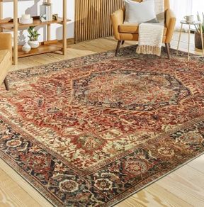 Rugs for Bedroom Living Room 120x170 cm - Traditional Area Rugs Modern Majestic Cashmere Style - Soft Short Pile Vintage Rug - Carpet for Dining Room Easy To Clean