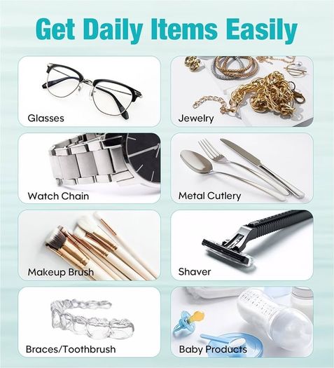 Ultrasonic Cleaner, 48000Hz Jewellery Cleaner Glasses Cleaner 660ML Clean Pod Gifts for Women Cleaning Set with Watch Stand for Jewelry Necklace Ring Glasses