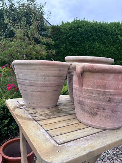 Set of 3 terracotta pots